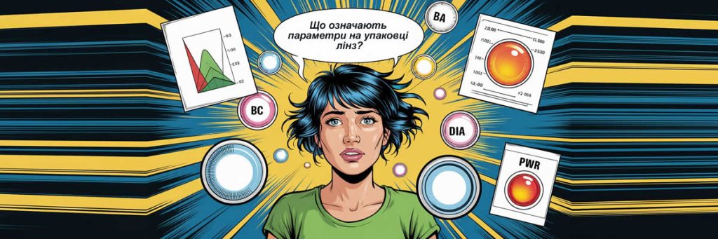 Що означають параметри на упаковці лінз: BC, DIA, PWR та інші — або як розшифрувати «таємний код» контактних лінз і не зійти з розуму