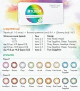 Контактные линзы цветные Comfort Line MyColor
