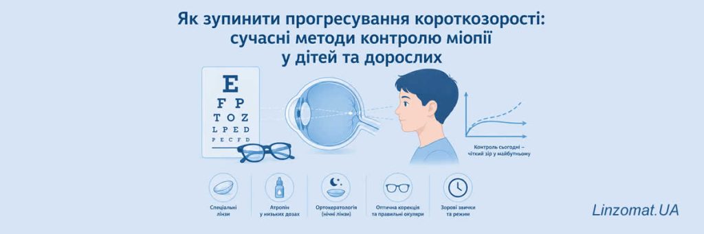 Ілюстрація до статті Як зупинити прогресування короткозорості: сучасні методи контролю міопії у дітей та дорослих